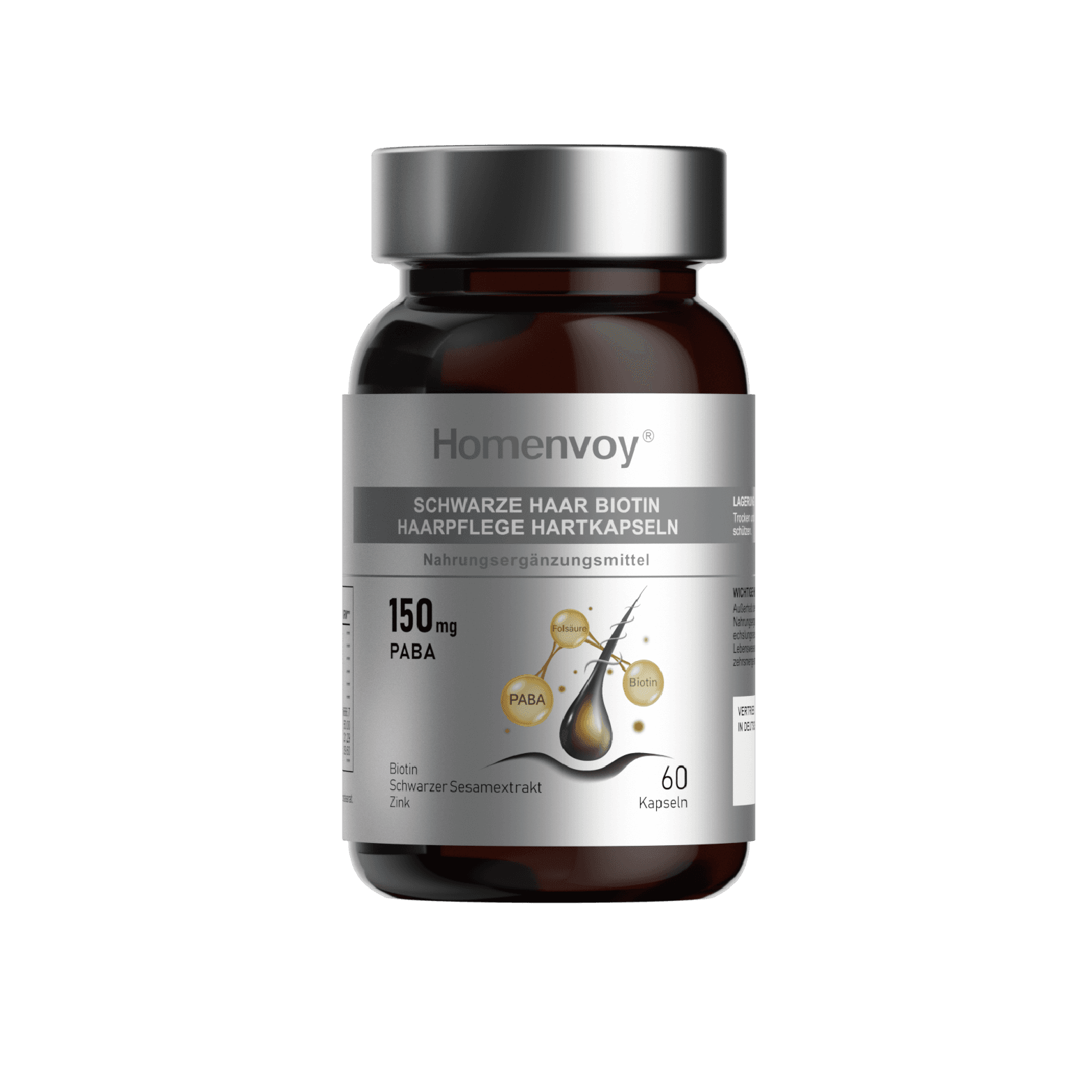 Homenvoy Schwarze Haarpflege Biotin Hartkapseln